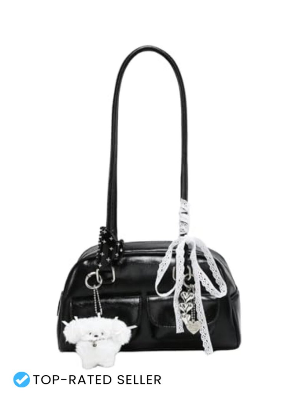 Faux Leather Bow Purse Kawaii Y2k Shoulder Bag Cute Aesthetic Ita Handbag